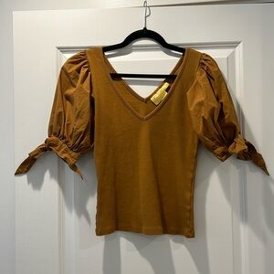 Anthropologie | Maeve | Mustard Top | Size XS